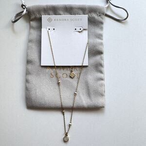 Kendra Scott Womens Nola Short Drusy Pendant Necklace Gold